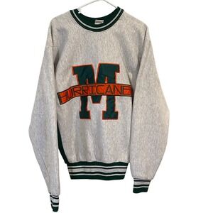 Vintage Mister Fox Miami Hurricanes Crewneck Sweatshirt Mens Large‎ Made in USA